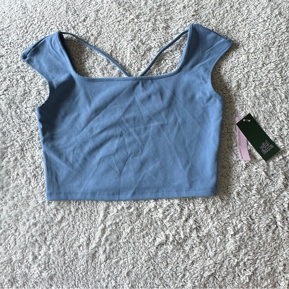 NWT Blue Cropped Tank Top!
